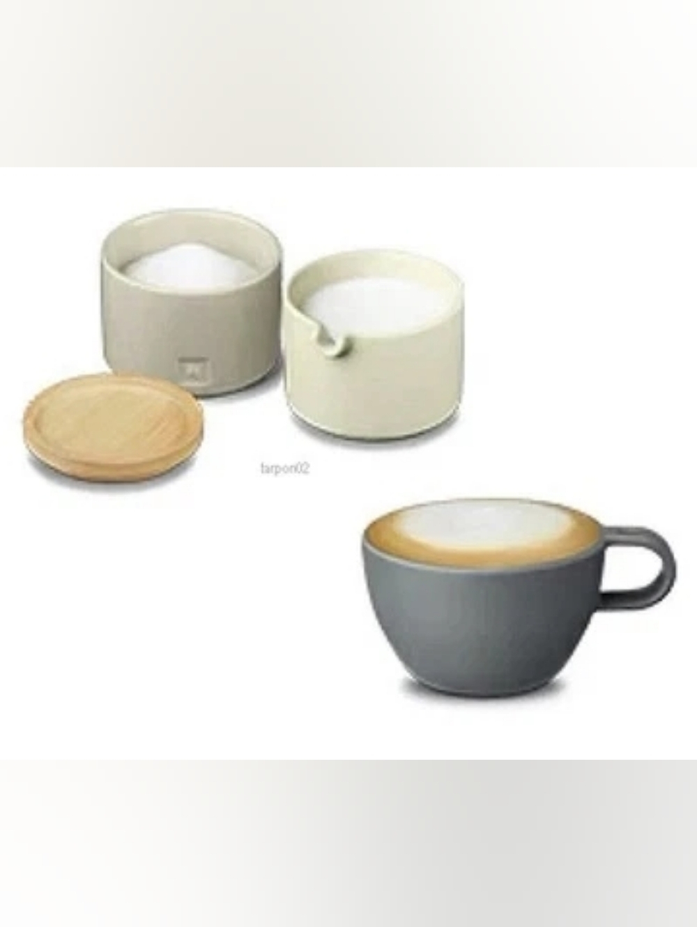 Nespresso Stackable Creamer and Suger Serving Set+Barista Cappuccino Mug 9oz